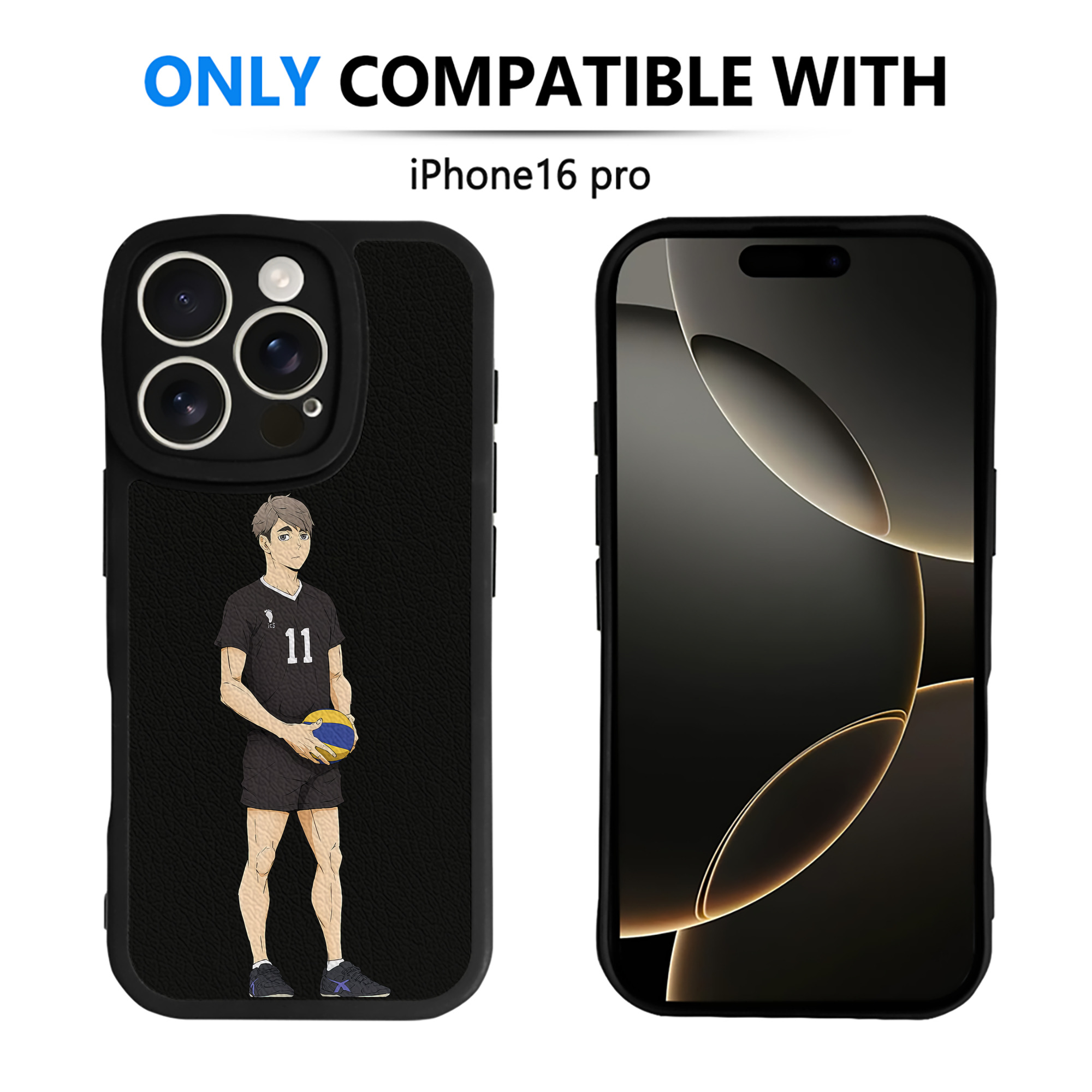 （画像用） ハイキュー!! Haikyu!! 【iPhone 16シリーズ対応】シリコンスマホケース（レザー調） 材質：シリコン